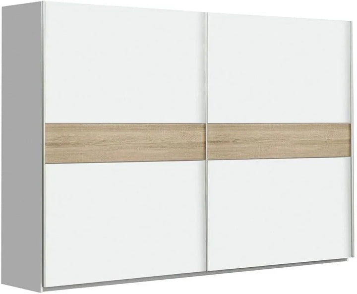 Armario Winter 270 cm – Puertas Correderas – Estilo Nórdico – Interior con Estantes, Barras y Partidores – 270x61x210 cm Armario Grande para