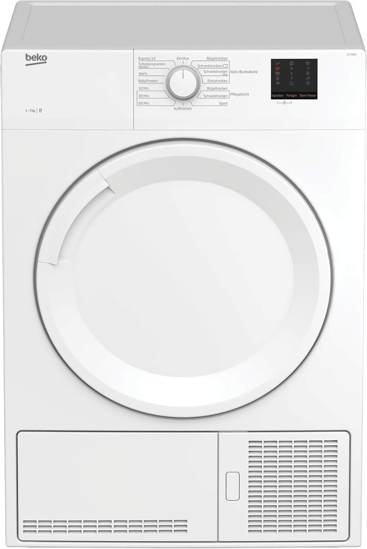 Beko DC 7130 N b100 Kondenstrockner, 7 kg, Elektronische Feuchtemessung, Automatischer Knitterschutz, AquaWave-Schontrommel, 15 Programme, Express