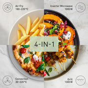 View Panasonic NN-CD58RSEPG 27L 4-in-1 Kombi-Mikrowelle mit Airfryer Modus und Garkorb, 1000W Inverter, 1300W Grill, Umluft, 19 Automatikprogramme, image 2