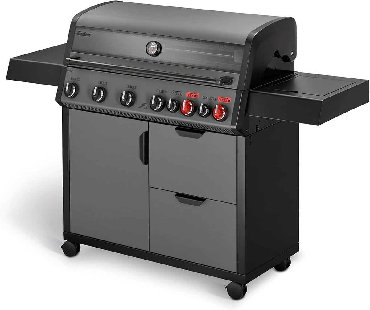 Enders Gasgrill Hyde 6 SIKR Turbo, 6-Brenner aus Edelstahl für kraftvolles direktes und indirektes Grillen, 800 °C TURBO ZONE, SWITCH GRID, Infarot-