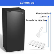 View Congelador vertical independiente CHiQ, 145L de capacidad, congelación rápida, termostato ajustable, silencioso, puerta reversible, negro, image 6
