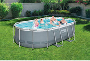 View Bestway Power Steel Frame Pool Set, oval, grau, 424 x 250 x 100 cm image 6