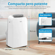 View MIDEA Pingüino Aire Acondicionado Portátil 3 en 1 | 3000 Frigorías / 12000 BTU | Air conditioner Silencioso 43m2 - Deshumidificador Ventilador image 4