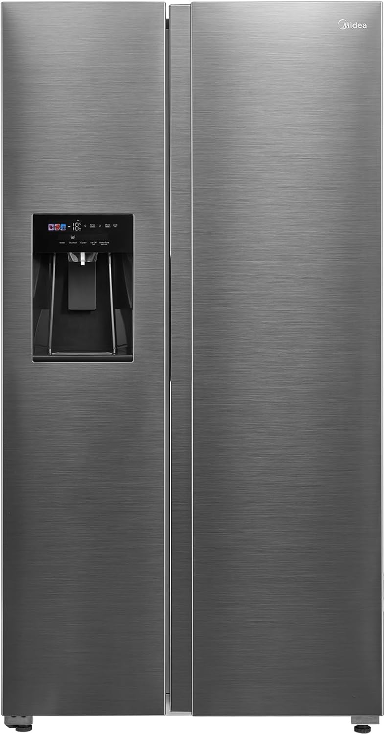 Midea KS-DDX 6.32 WT Side-by-Side Kühl-/Gefrierkombination/ 178,8 cm Hhe/ 254 kWh/Jahr/No Frost/Dual Inverter Compressor/mit 3in1 Wasser-/Eisspender