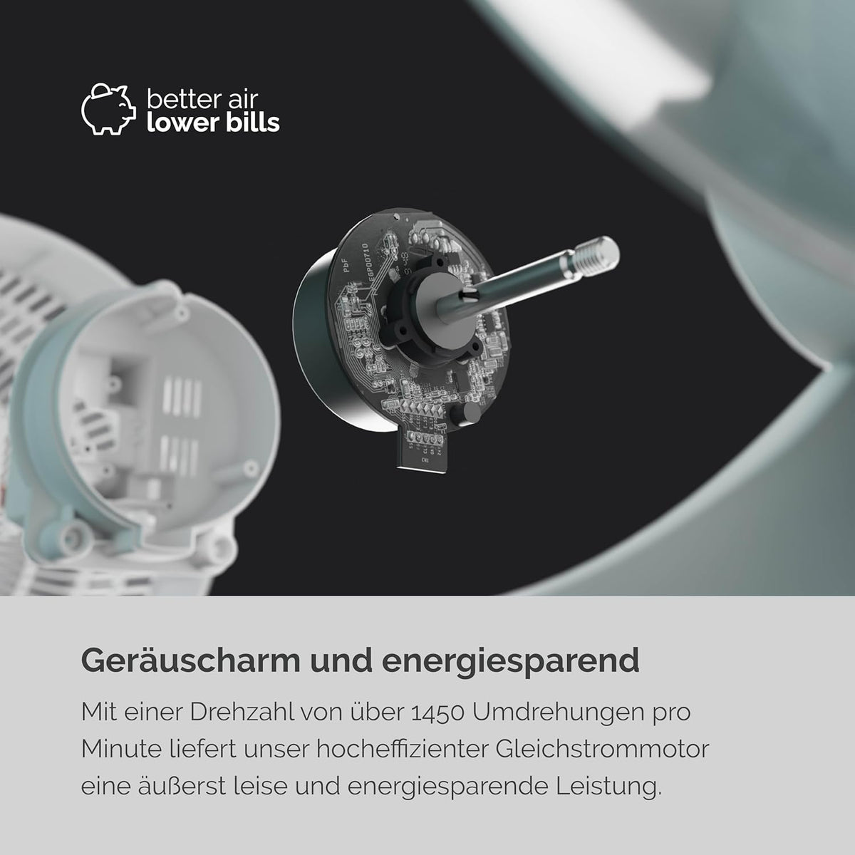 MEACO MeacoFan Sefte Tischventilator - 10 Luftumwälzer mit 12 Geschwindigkeiten - Horizontale und vertikale Oszillation - 3 Oszillationsbereiche -