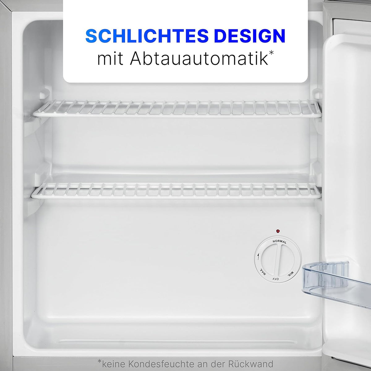Bomann Mini Kühlschrank 42 Liter | Getränkekühlschrank klein für Büro, Camping und Gaming | kleiner Kühlschrank leise 39 dB | Minibar mit wechselbarem