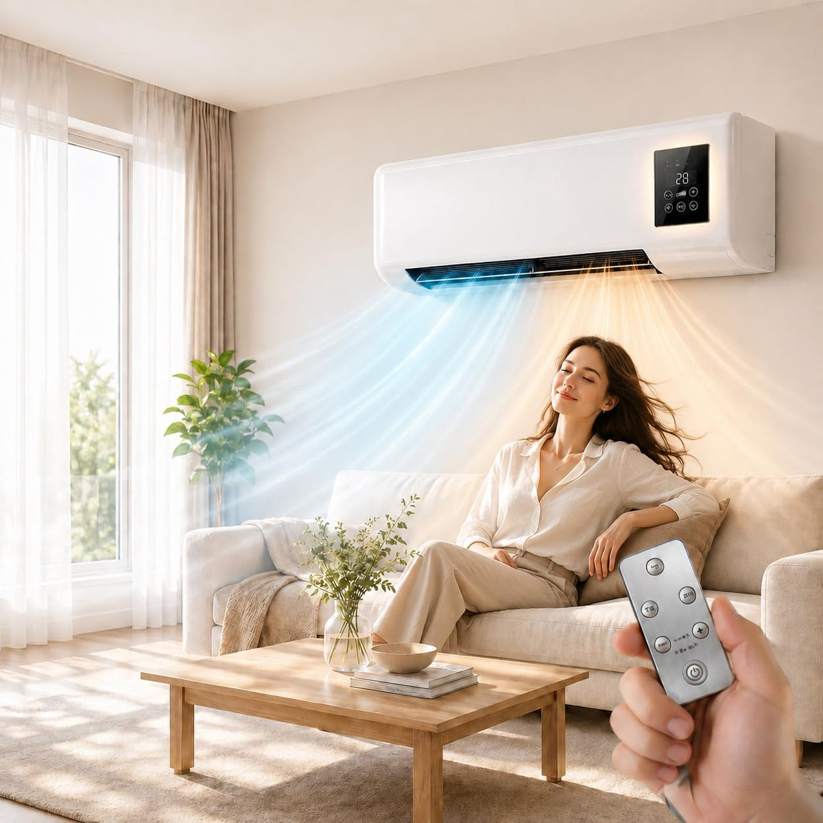 EpiCooler Klimaanlage Tragbar für Kühlung und Heizung, Epicooler Klimaanlage für Zuhause, Ganzjähriges Komfort-Accessoire, Modernes Designelement für