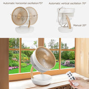 View MYCARBON Ventilator sehr leise DC Motor 20dB 1850m³/h Luftmenge 8 Stufe ECO Modi Tischventilator 3D Luftumwälzer für 30m² Schlafzimmer Turbo image 4