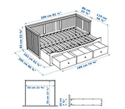 View HEMNES Cama día con 3 cajones Gris, 80x200 cm image 5