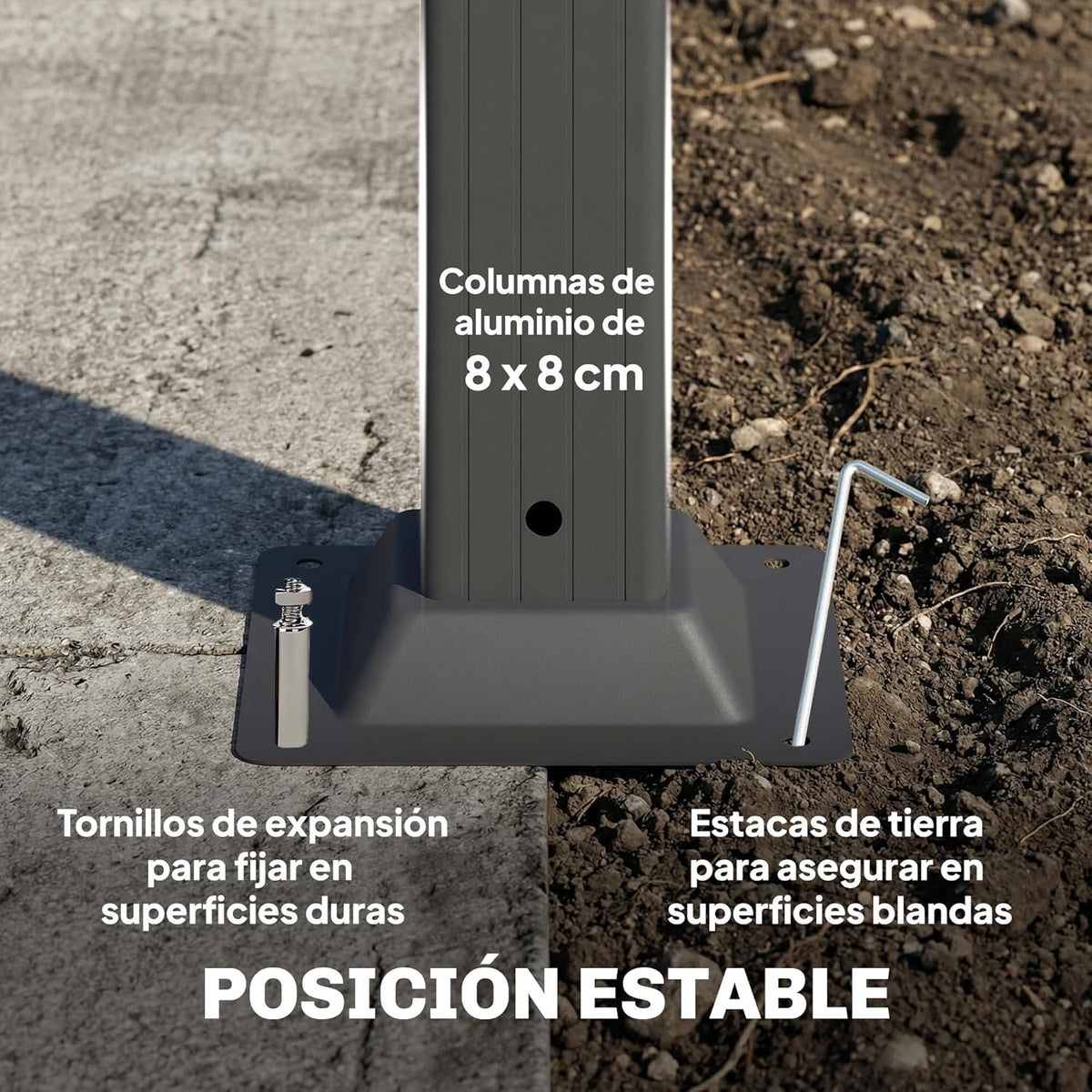 Outsunny Pérgola de Jardín 3x5,7 m, Cenador de Jardín con Techo de Lamas Ajustable a 90°, Manivela, Estructura de Aluminio, Protección UPF50+,