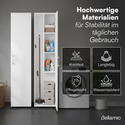 View Bellamio Apol Besenschrank - Mehrzweckschrank 40 cm breit Weiß - Vorratsschrank mit Staubsaugerfach - Putzschrank aus Holz - Flurschrank mit Stauraum image 4