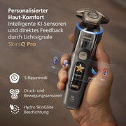 View Rasierer i9000 Prestige Ultra, Nass- und Trockenrasierer für Herren, adriatic, Druck- und Bewegungssensor, 5+1 Bartstyler, Reinigungsstation, UV- image 6