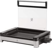 View WMF Lono Tischgrill elektrisch mit Glasdeckel, beschichtete Grillplatte, herausnehmbare Auffangschale, spülmaschinenfest, Edelstahl matt, 2200 Watt image 3