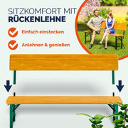 View Casaria Bierzeltgarnitur mit Lehne 170 cm Klappbar Stabil 2X Bierbank 1x Breiter Tisch Holz Biertischgarnitur Festzeltgarnitur Biergartengarnitur image 3