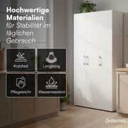 View Bellamio Apol Mehrzweckschrank Weiß – Besenschrank 90 cm breit mit Stauraum – Putzschrank mit Staubsaugerfach – Vorratsschrank Küche - Aktenschrank image 6