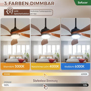 View Sofucor Smart Deckenventilator mit Beleuchtung,132cm Deckenventilator mit Licht, Kompatibel mit Alexa/APP, Fernbedienung, 3 Farbtemperatur, Timer, 6 image 4