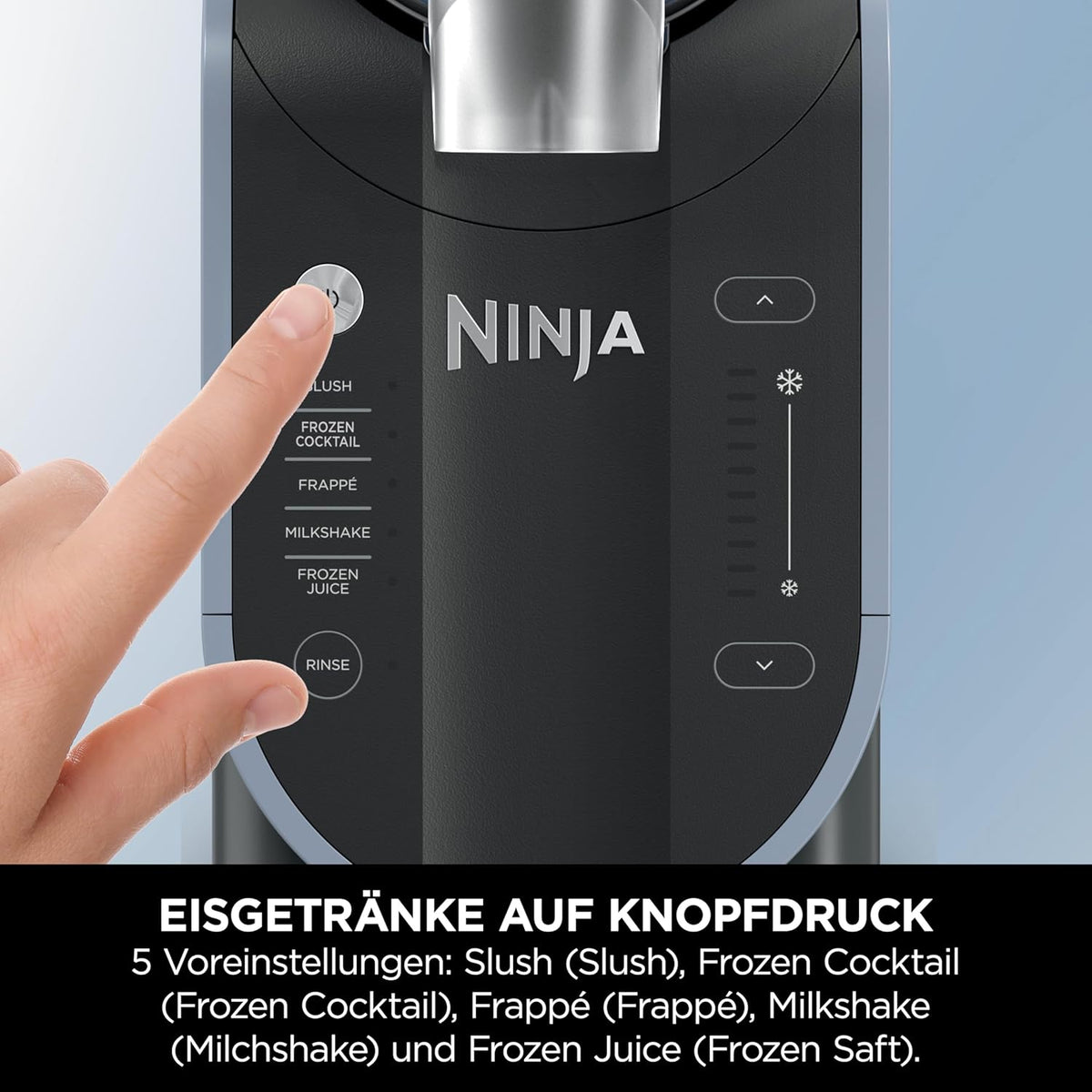 Ninja SLUSHi Maschine für Slush, Eis-Cocktails, Frappé, Milchshakes & gefrorenen Saft, ohne Eis oder Vorbereitungsaufwand, WhisperChill-Technology,