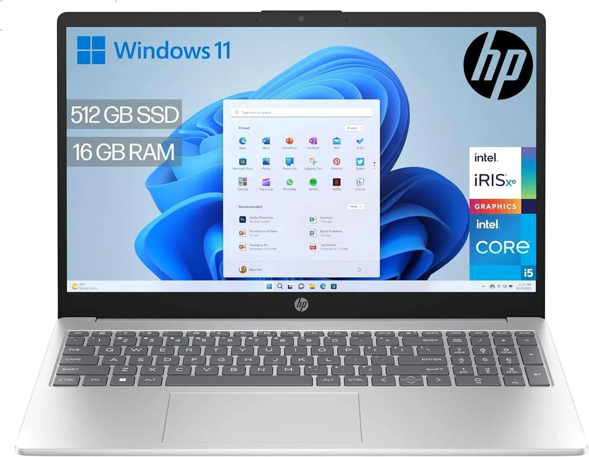HP 15-fd0163ns- Ordenador portátil de 15.6" Full HD (Intel Core i5-1334U, 16GB RAM, 512GB SSD, Intel Iris Xe Graphics, Windows 11) Silver - Teclado