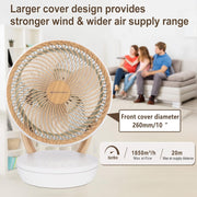 View MYCARBON Ventilator sehr leise DC Motor 20dB 1850m³/h Luftmenge 8 Stufe ECO Modi Tischventilator 3D Luftumwälzer für 30m² Schlafzimmer Turbo image 3