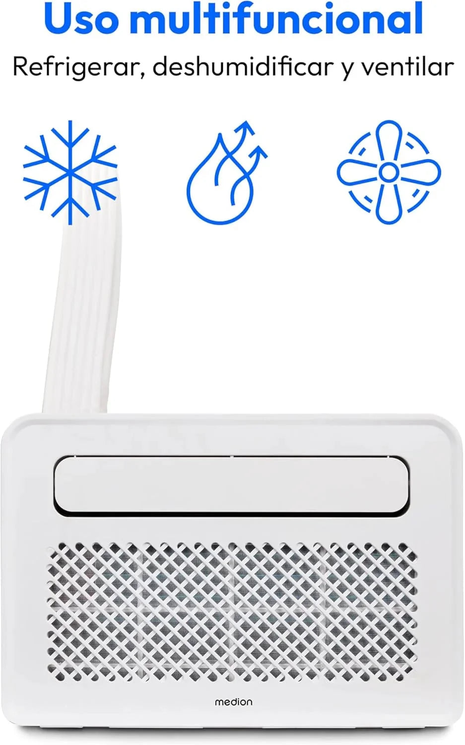 MEDION Smart Split Aire Acondicionado Caravana P502 (5000 BTU, 3 en 1, Refrigeración, Deshumidificación, Ventilador, hasta 12 m², ideal para caravanas