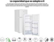 View Frigorifico Dos Puertas Infiniton FG-151D12BEV, 151 Litros, 122 cm de Altura, Ancho de 50 cm, Ciclico, LED Interior, Regulación en altura, E, Blanco image 3