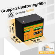 View ECO-WORTHY LiFePO4 12V 100Ah Bluetooth mit 100A BMS Low Temperature Schutz und Max. 15000 Zyklens,1280Wh Lithium Batterie 12V 100Ah Autobatterie für image 4