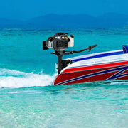 View 4 Stroke Outboard Motor, 4HP Heavy Duty Fishing Boat Engine with Wind Cooling CDI System, 55CC Jet Pump Boat Engine for Fishing Boats, Rubber Boats, image 2