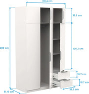 View Miroytengo Armario Ghost Grande 6 Puertas y 2 Cajones Color Blanco Mate 203x119 cm image 3