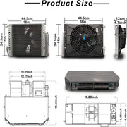 View Kit de aire acondicionado eléctrico 12 V para debajo del salpicadero, sistema universal de CA 12V, apto para furgoneta, auto, RV, camión, autocaravana image 2