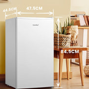View Comfee RCD80WH3(E) Kühlschrank mit Gefrierfach, 80L Kleiner Kühlschrank, Obst- und Gemüsefach, 84.5 cm Höhe, 47.5 cm Breite, 110 kWh pro Jahr, image 2