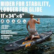 View AKSPORT Tabla hinchable de surf de remo, tabla de surf hinchable con todos los accesorios, diseño ancho y estable, tabla antideslizante, tabla de remo image 2