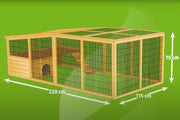 View Kerbl Freigehege mit Ausbruchsperre (Gitterabstand 2,5 cm, überdachter Auslauf, mit Kunststoffdach, inkl. Kleintierhaus + Aussichtsplattform) 81708 image 3
