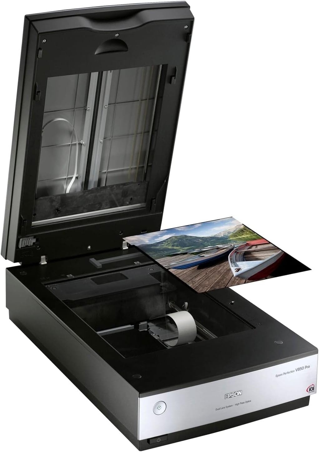 Epson Perfection V850, professioneller Fotoscanner, Scanner zum Digitalisieren von Fotos, Vorlagen, Dias und Negativen, Flachbettscanner mit hoher