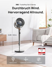 View Dreo 20dB leiser Standventilator, 120°+120° Omni-direktionale oszillierende Ventilator, 26M Windentfernung, 1200m³/h Luftvolumen Echt Turbo- image 2
