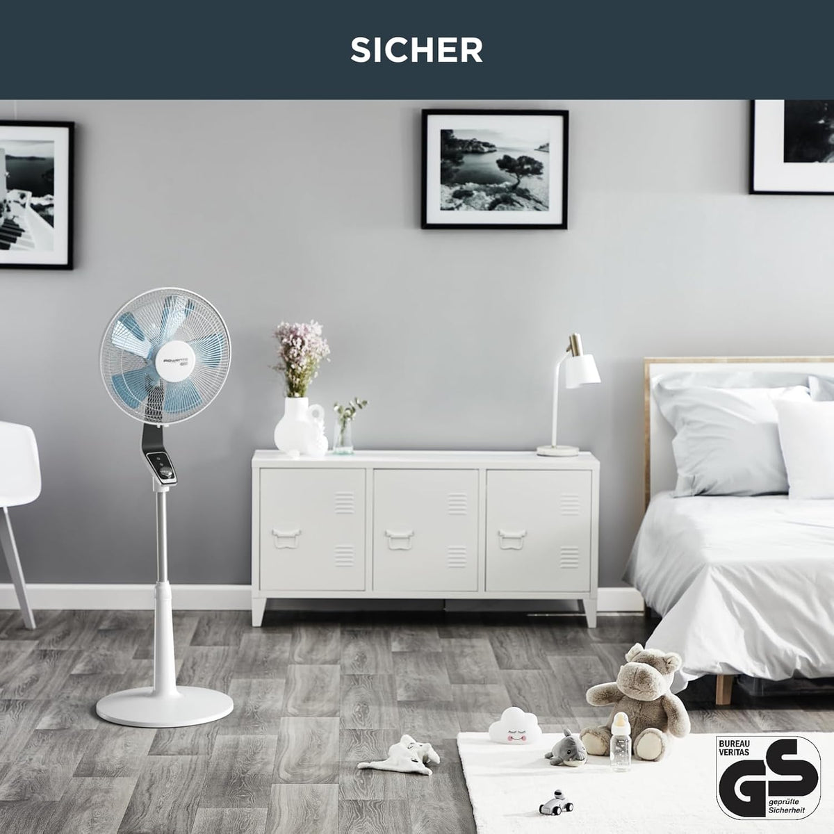 Rowenta Turbo Silence Standventilator, 45 dB(A), 72 m³/min Luftstrom, 4 Geschwindigkeiten, Silent Night & Turbo Boost, 120° Oszillation,