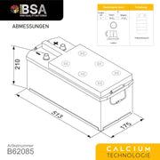 View BSA LKW Batterie 120Ah 12V 850A Transporter Starterbatterie statt 115Ah 110Ah image 2