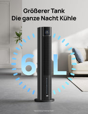 View DREO Turmventilator mit Wasserkühlung, 110 cm Luftkühler mit Wasserkühlung Leise, 4-Geschwindigkeiten-4-Modi Verdunstungskühler, APP-Steuerung, image 3