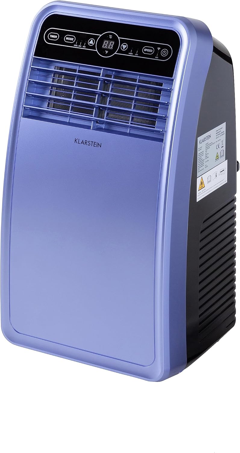 Klarstein Mobile Klimaanlage mit Abluftschlauch, 4-in-1 Klimagerät mit Ventilator, Luftentfeuchter & Nachtmodus, Kleine & Portable Klimaanlage für