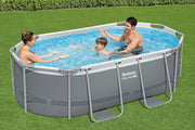 View Bestway Power Steel Frame Pool Set mit Filterpumpe 305 x 200 x 84 cm, grau, oval image 2