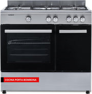 View Corbero - Cocina de gas butano 5 fuegos | CC510GB90X | 80x90x60 | Horno de 60L con puerta doble | Wok en medio| Encendido Manual | Cajón image 1