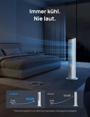 View DREO Turmventilator mit Kühlung leise, Ventilator mit Wasserkühlung, 102 cm Luftkühler, Verdunstungskühler mit 80° Schwenkfunktion, 3 Modi, 4 image 6