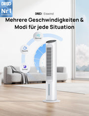View DREO Turmventilator mit Kühlung leise, Ventilator mit Wasserkühlung, 102 cm Luftkühler, Verdunstungskühler mit 80° Schwenkfunktion, 3 Modi, 4 image 2