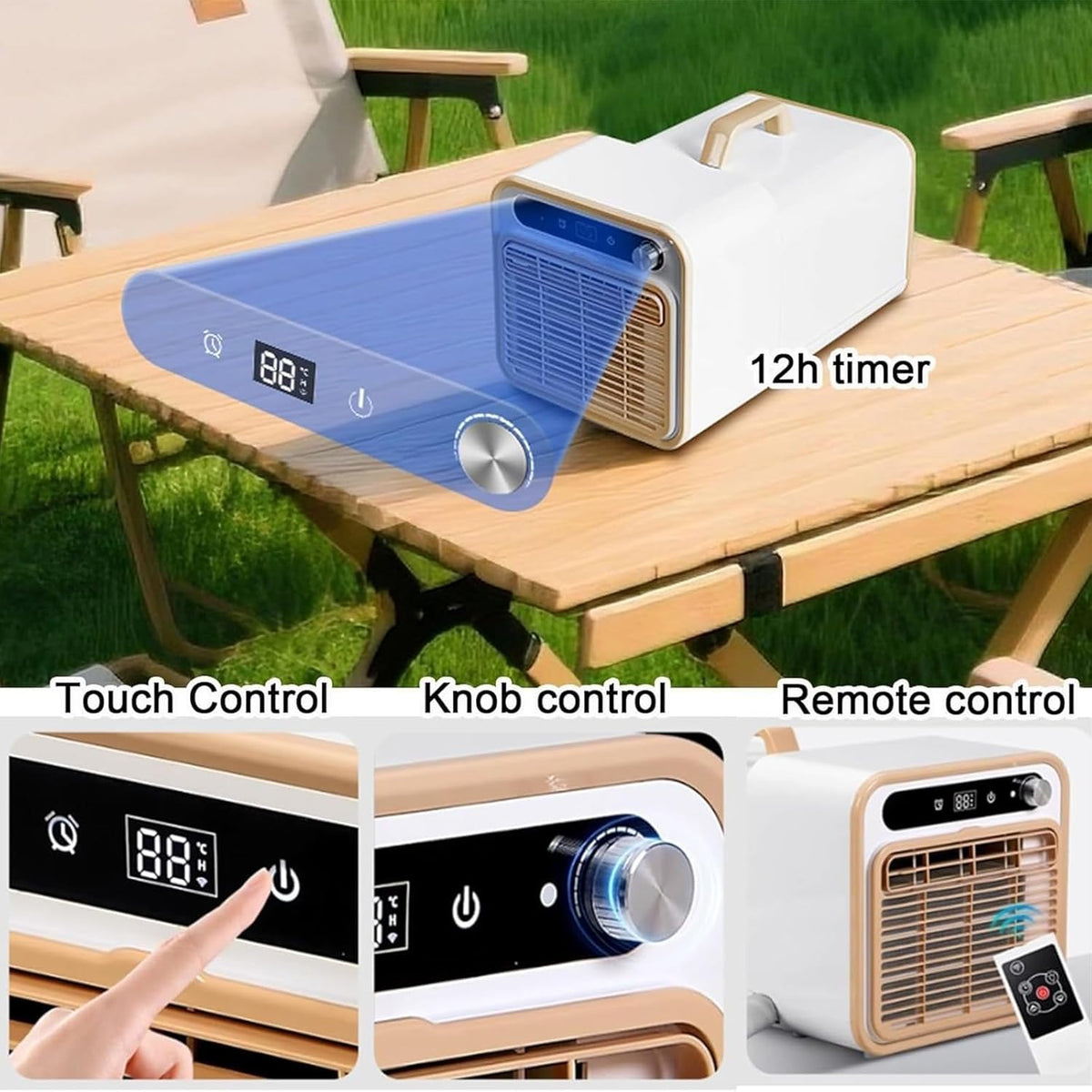 Tragbare Mini-Klimaanlage, Split-Kühlsystem, 5000 BTU, leise Kühlung, keine Fensterabdichtung erforderlich, Touch-Bedienung & Fernbedienung, Timer-