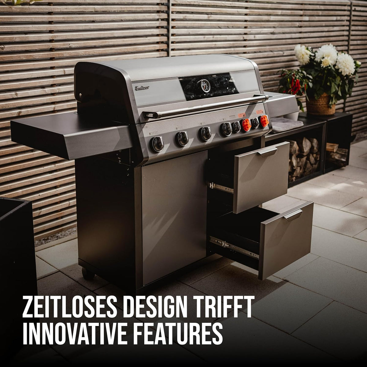 Enders Gasgrill Hyde 6 SIKR Turbo, 6-Brenner aus Edelstahl für kraftvolles direktes und indirektes Grillen, 800 °C TURBO ZONE, SWITCH GRID, Infarot-