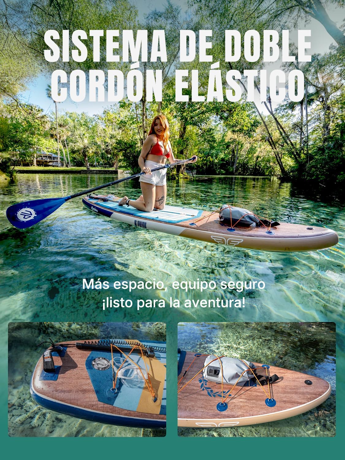 Niphean (Extra Grande) Tabla Paddle Surf Hinchable para 2+1 Personas/Familia, Paddle Surf con (Apto para Principiantes) Aleta Equilibrada, Funda