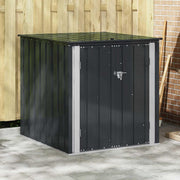 View vidaXL Gartenlagerbox Schwarz 101,5 x 107 x 100 cm Stahl, Stylischer, rechteckiger Tisch für jeden Essbereich, pflegeleicht, Elegantes Design, image 2