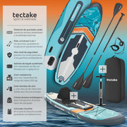 View tectake Tabla de Paddle Surf Hinchable, Incluye Remo 2 en 1, Asiento de Kayak, Bomba de Aire, Mochila de Transporte, Stand Up Paddle, Accesorios image 2