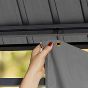 View TOOLPORT Gartenpavillon 3x3 m Stahldach Hardtop 4 Seitenteile in Grau, Pfosten 9x9 cm image 6