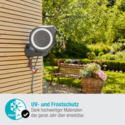 View Gardena Wand-Schlauchbox RollUp M 20 m: Flexible Bewässerung für mittelgroße Gärten, schwenkbare Schlauchtrommel, mit Wandhalterung, Systemteilen und image 6
