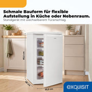 View Exquisit Gefrierschrank | 91 l Nutzinhalt, Energieeffizienzklasse E, 40 dB(A) | kompakte Bauform, 4-Sterne-Gefrieren, manuelle Temperaturregelung, image 3